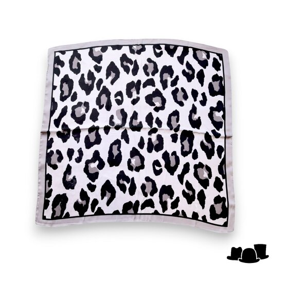 onkar neckerchief sjaal classic animal print panter grey