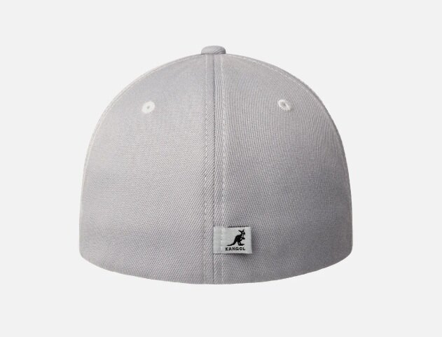 kangol baseball cap flexfit leather patch silver