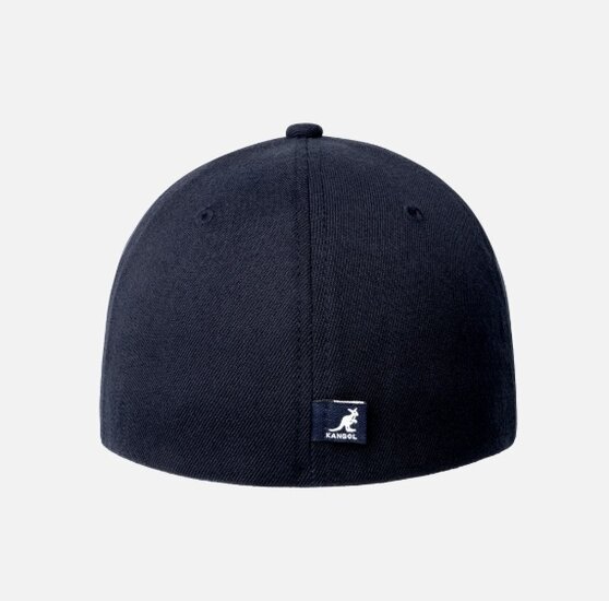kangol baseball cap flexfit leather patch navy