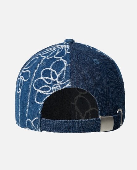 kangol baseball cap denim mashup medium blue floral