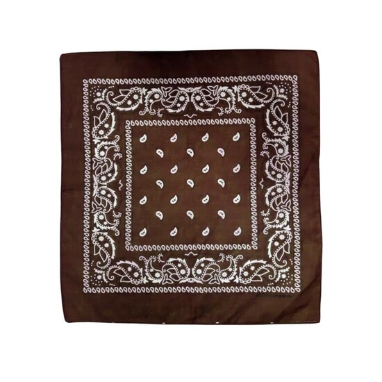 onkar bandana boeren zakdoek paisley chocolade bruin