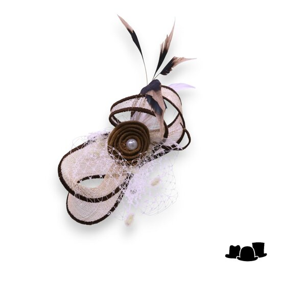 eigen atelier bespoke haarversiering desert rose brown and beige