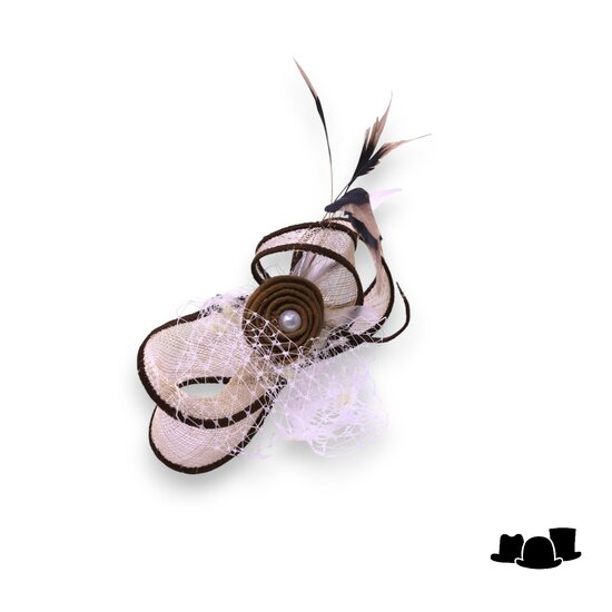 eigen atelier bespoke haarversiering desert rose brown and beige