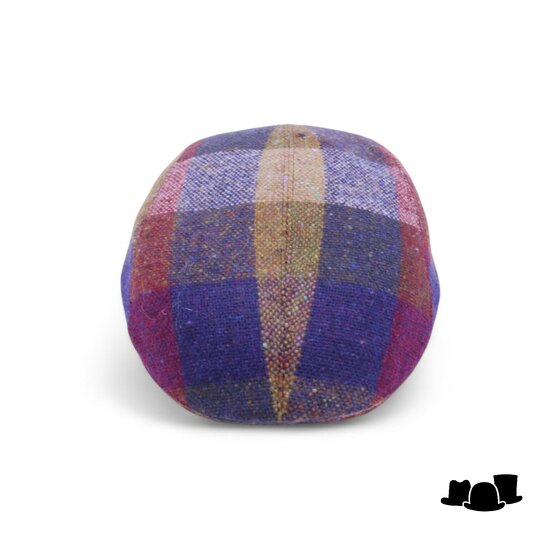 wigens ivy modern flat cap magee wool check rust purple