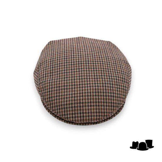 jos van dijck klassieke engelse pet ruit beige oranje groen