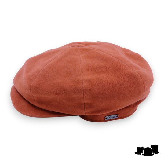 wigens newsboy retro cap cotton burnt orange
