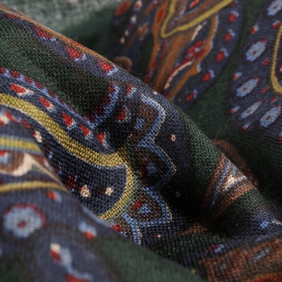stetson scarf wool paisley blue green