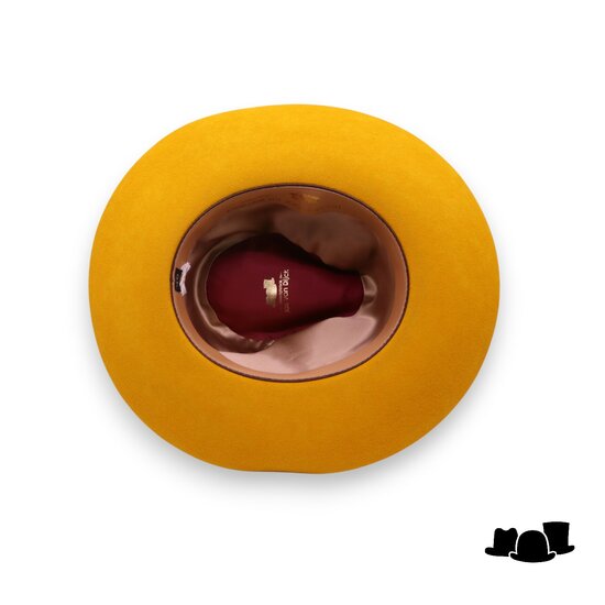 jos van dijck bespoke fedora beadline fiorella yellow and burnt orange