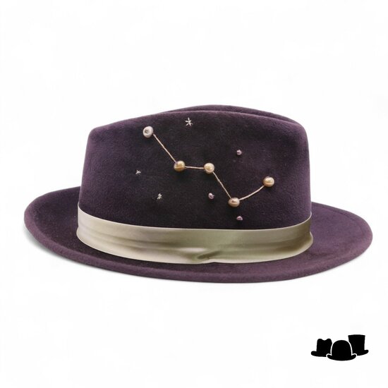 jos van dijck bespoke fedora stardust collection cassiopeia brown and gold