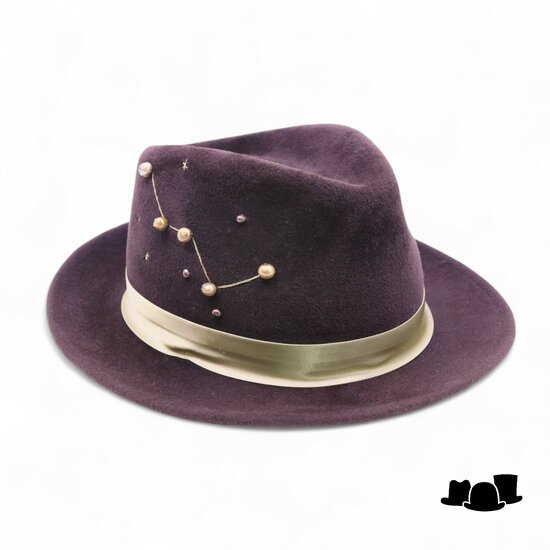 jos van dijck bespoke fedora stardust collection cassiopeia brown and gold
