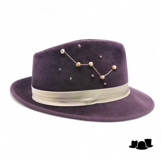jos van dijck bespoke fedora stardust collection cassiopeia brown and gold
