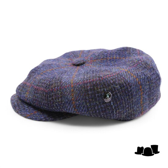 city sport ballonpet 301 harris tweed blok ruit blauw
