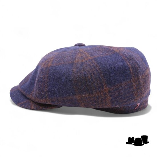 alfonso deste kyoto newsboy cap alpaca wolmix check blauw terra