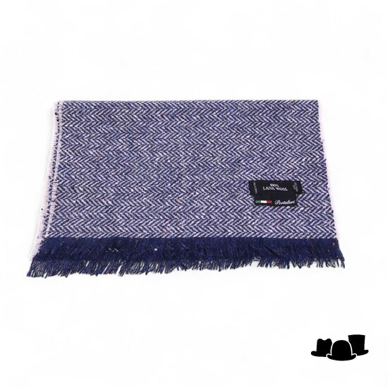 portaluri sjaal wol visgraat blauw