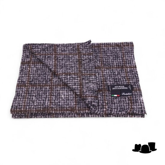 portaluri sjaal cashmere mix check grijs