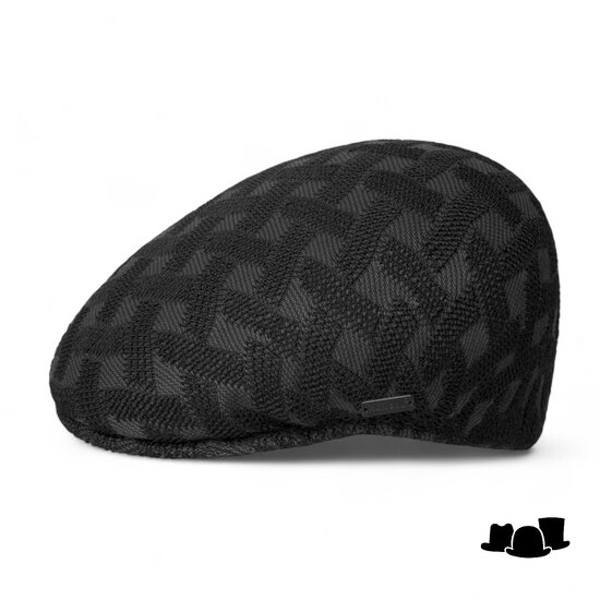 kangol flatcap 504 cross weave zwart