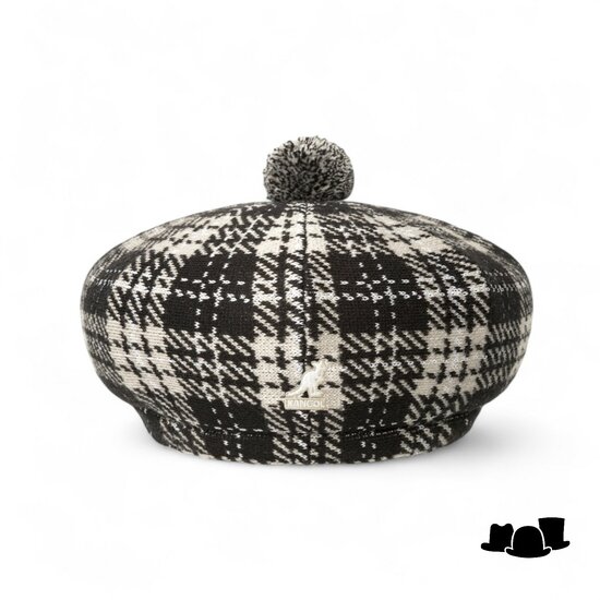 kangol new heritage flat cap wolmix black and grey