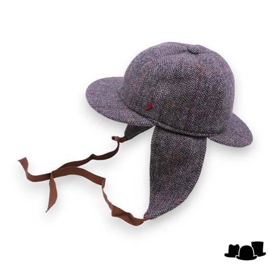 alfonso deste deerstalker sherlock wol visgraat ruit grijs