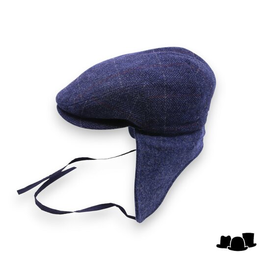 alfonso deste flatcap oorklep holmes blauw