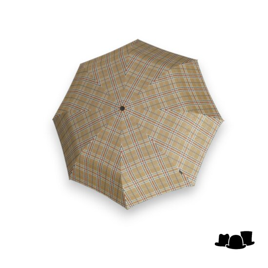 knirps paraplu t200 medium duomatic check beige