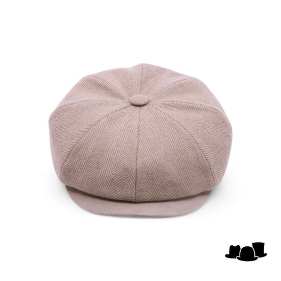 alfonso deste kyoto newsboy cap wol mix en suede visgraat naturel