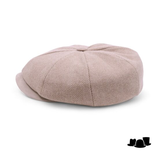 alfonso deste kyoto newsboy cap wol mix en suede visgraat naturel