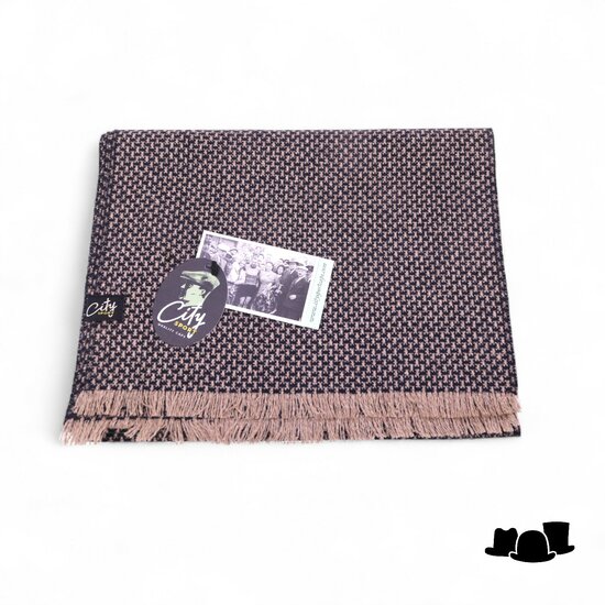 city sport sjaal kasjmier wol mix dessin beige zwart