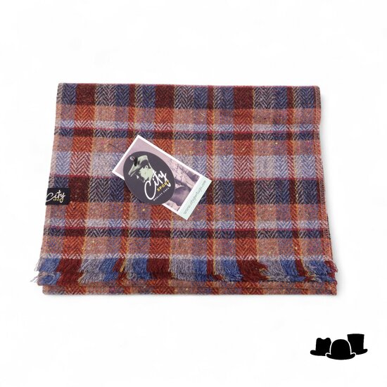 city sport sjaal donegal tweed visgraat blok ruit multi