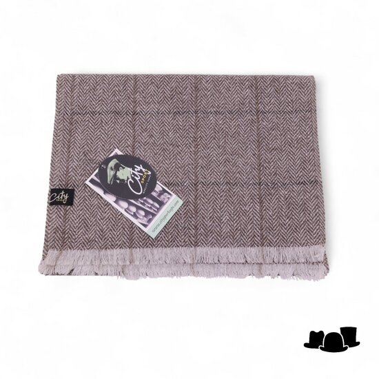 city sport sjaal organic merino wol visgraat beige