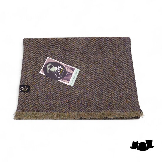 city sport sjaal british tweed visgraat groen