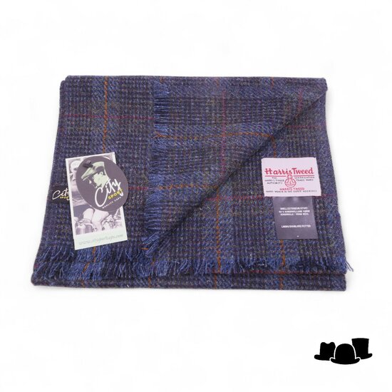 city sport sjaal harris tweed blok ruit blauw
