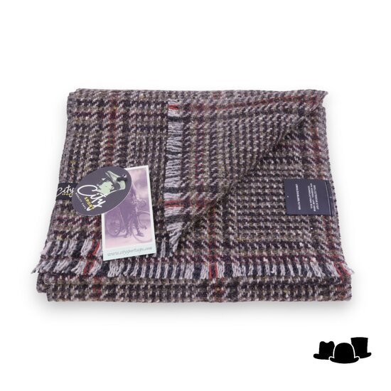 city sport sjaal tweed check taupe autumn colours