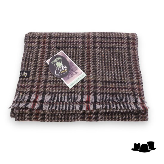city sport sjaal tweed check taupe autumn colours