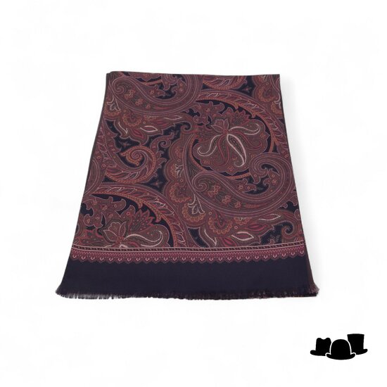 city sport sjaal zijde wol paisley zwart roest