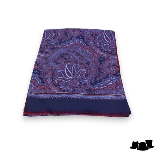 city sport sjaal zijde wol paisley navy rood celestial