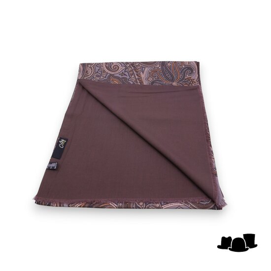 city sport sjaal zijde wol paisley bruin taupe