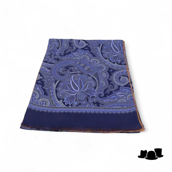 city sport sjaal zijde wol paisley navy celestial beige