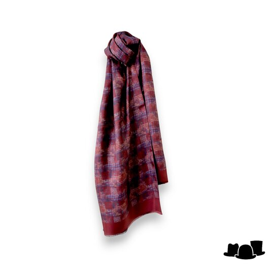 city sport sjaal zijde wol facade rood