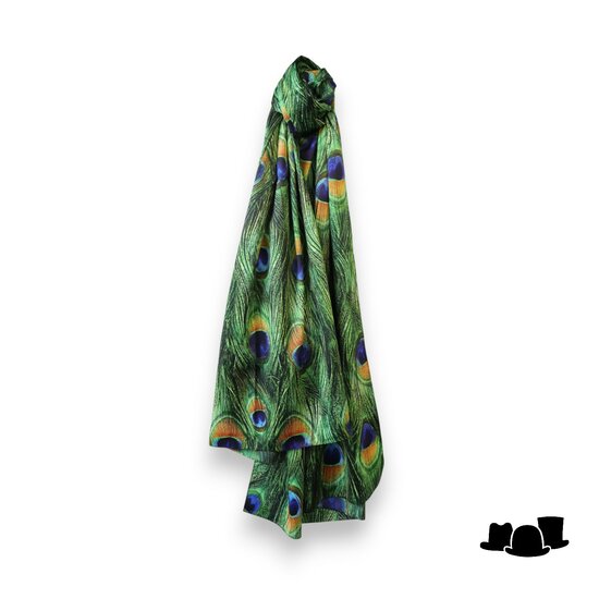 onkar dubbelzijdig sjaal zijdemix peacock feathers