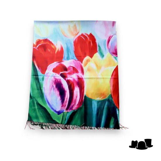 onkar painting sjaal wolmix tulpen
