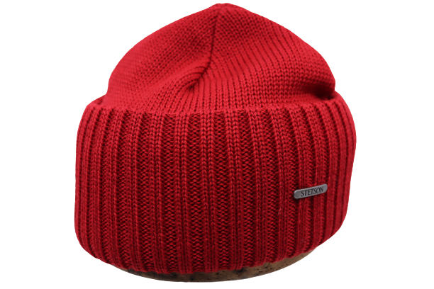 stetson beanie northport merino wool knit red