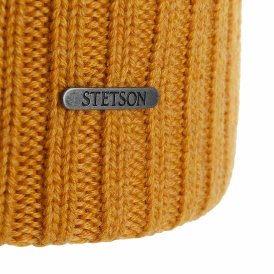 stetson beanie northport merino wool knit ochre