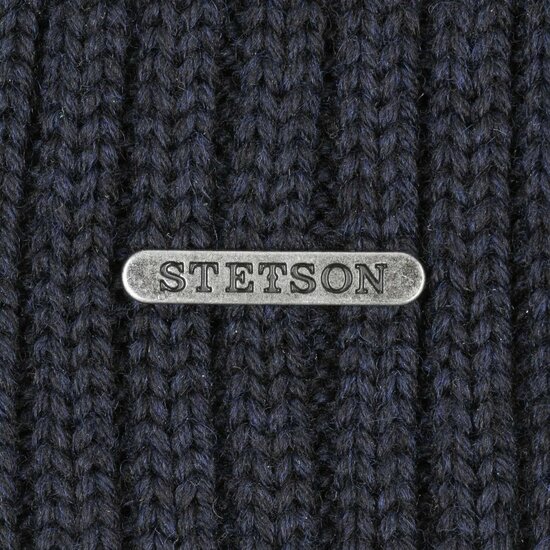 stetson beanie northport merino wool knit navy