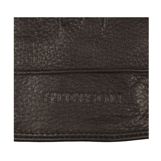 stetson handschoenen deer leather cashmere dark brown