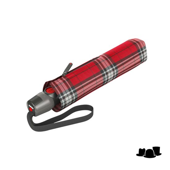 knirps paraplu t200 medium duomatic check red and navy