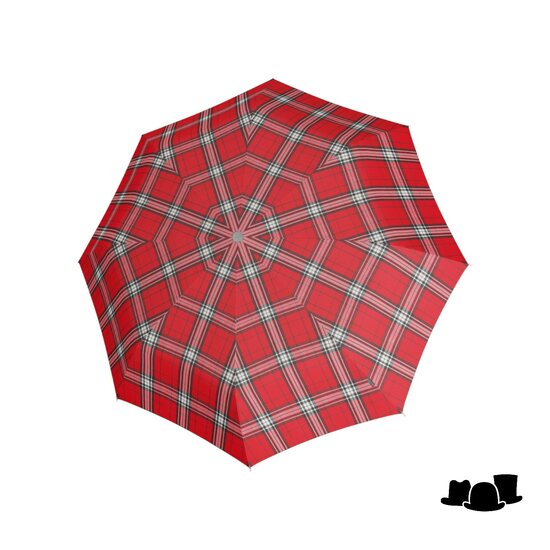 knirps paraplu t200 medium duomatic check red and navy