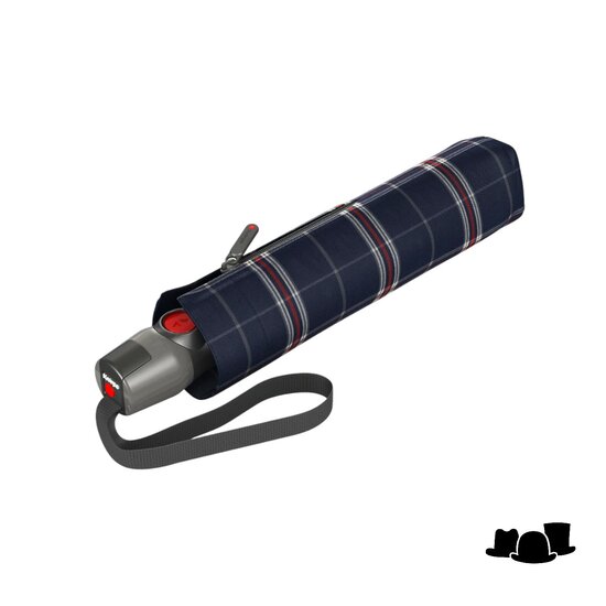 knirps paraplu t200 medium duomatic check navy