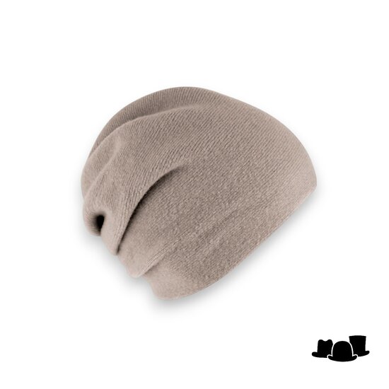 fiebig beanie muts wolmix taupe