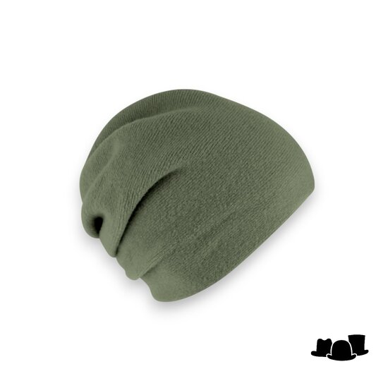 fiebig beanie muts wolmix olive green
