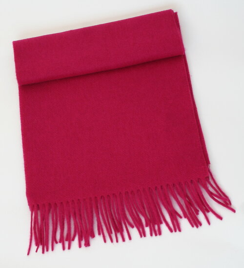 john hanly irish wool scarf medium cerise pink